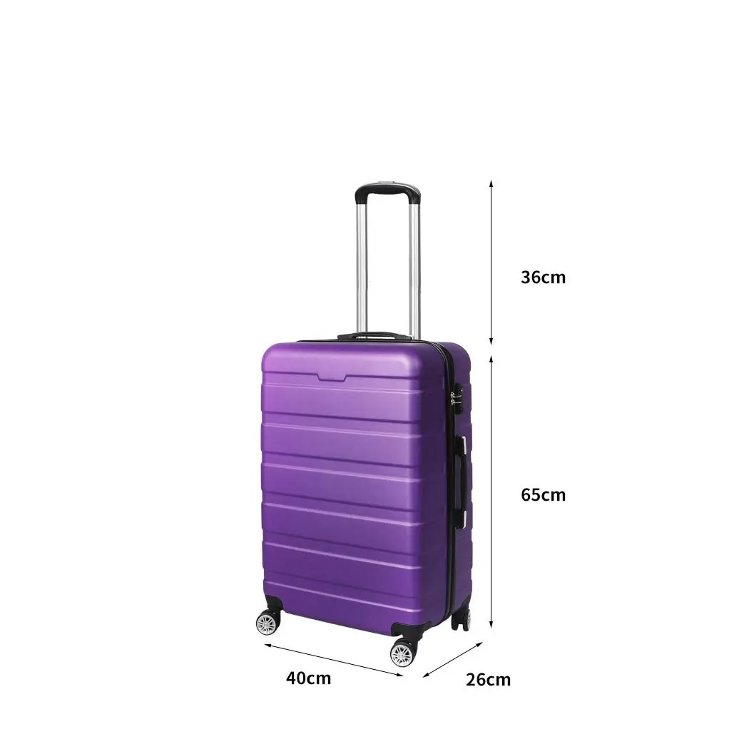 Slimbridge 24" Luggage Case Suitcase Travel Packing TSA Lock Hard Shell Purple