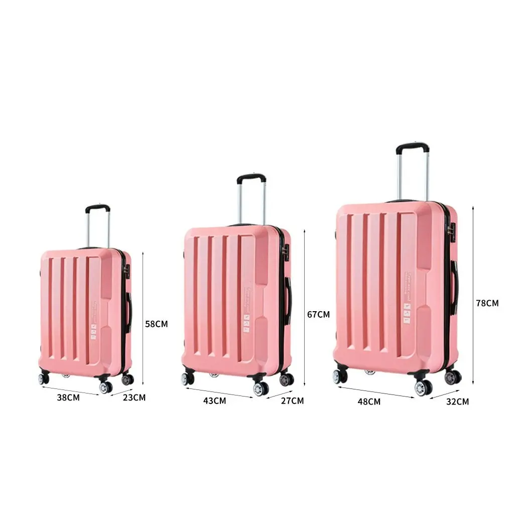 Slimbridge 20"24"28" 3PC Luggage Sets Suitcase Set Travel Carry On TSA Rose Gold