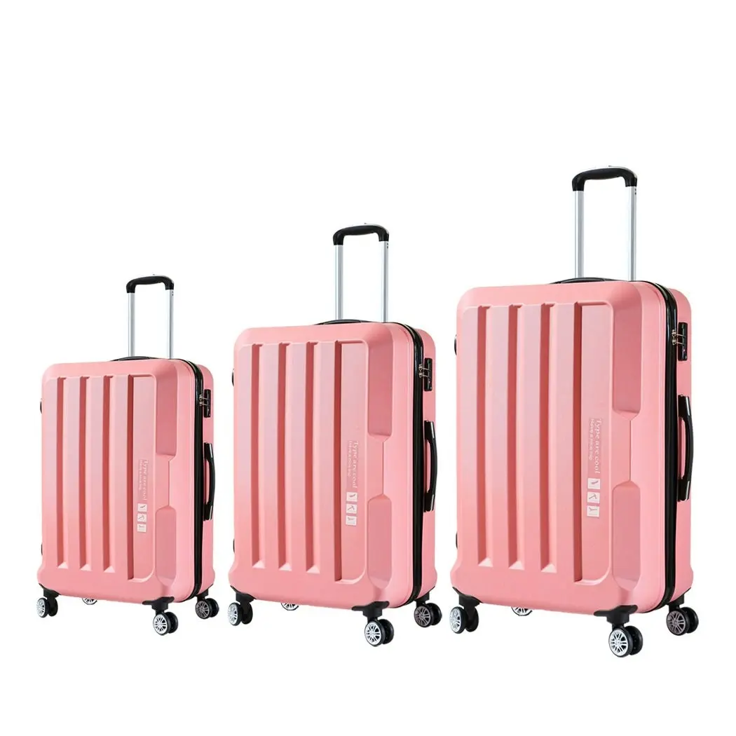 Slimbridge 20"24"28" 3PC Luggage Sets Suitcase Set Travel Carry On TSA Rose Gold