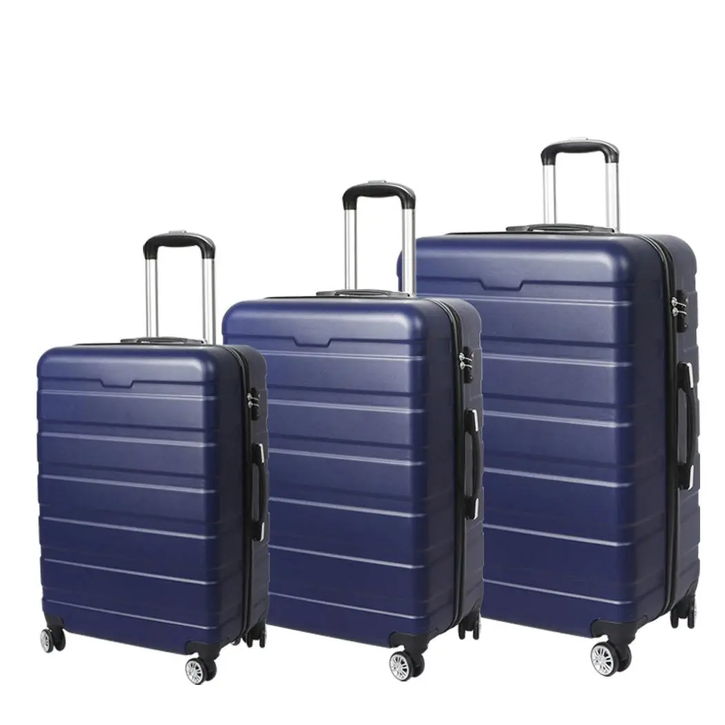 Slimbridge 3PC Luggage sets Suitcase 20" 24" 28" Set Travel TSA Hard Case Navy