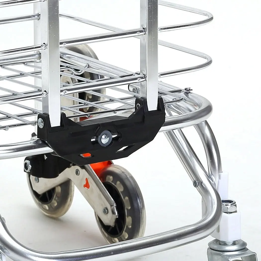 Traderight Group  Foldable Shopping Cart Trolley Basket Luggage Grocery Portable Aluminum  w/Wheel