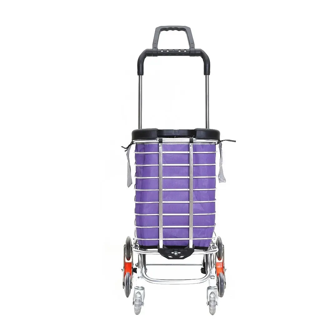 Traderight Group  Foldable Shopping Cart Trolley Basket Luggage Grocery Portable Aluminum  w/Wheel