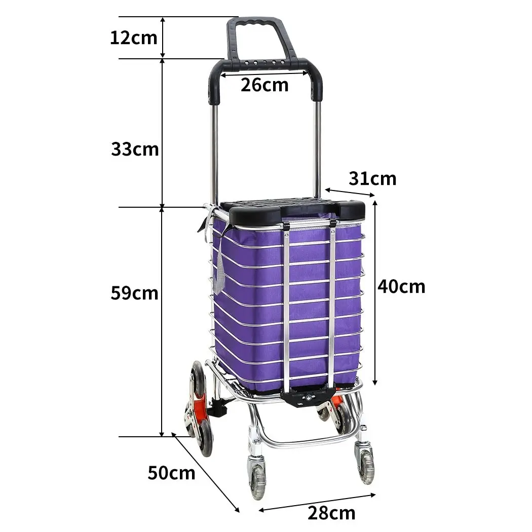 Traderight Group  Foldable Shopping Cart Trolley Basket Luggage Grocery Portable Aluminum  w/Wheel