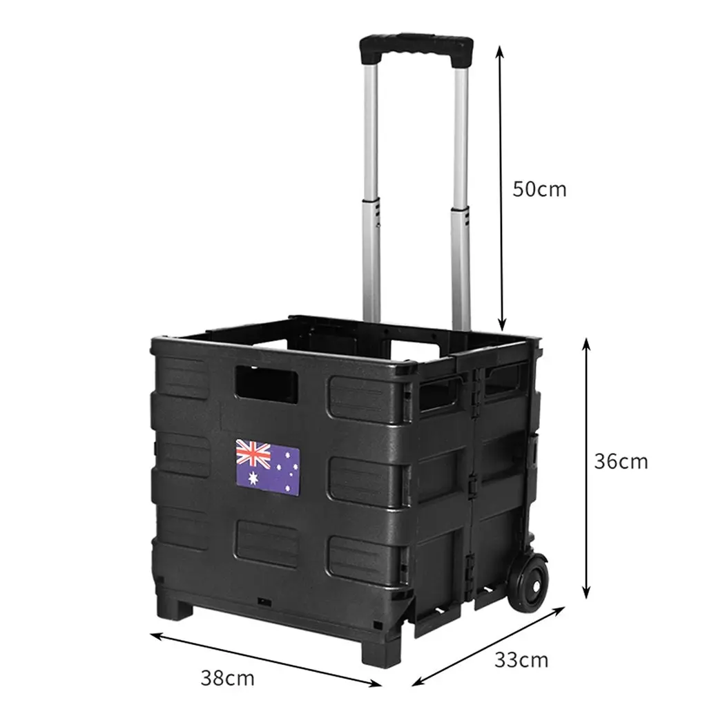 Traderight Group  Foldable Shopping Cart Trolley Pack & Roll Folding Grocery Basket Crate Portable