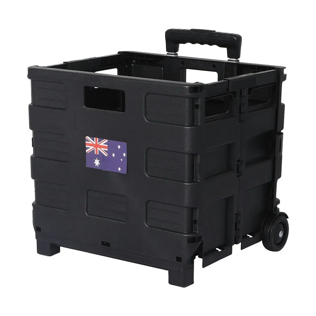 Traderight Group  Foldable Shopping Cart Trolley Pack & Roll Folding Grocery Basket Crate Portable