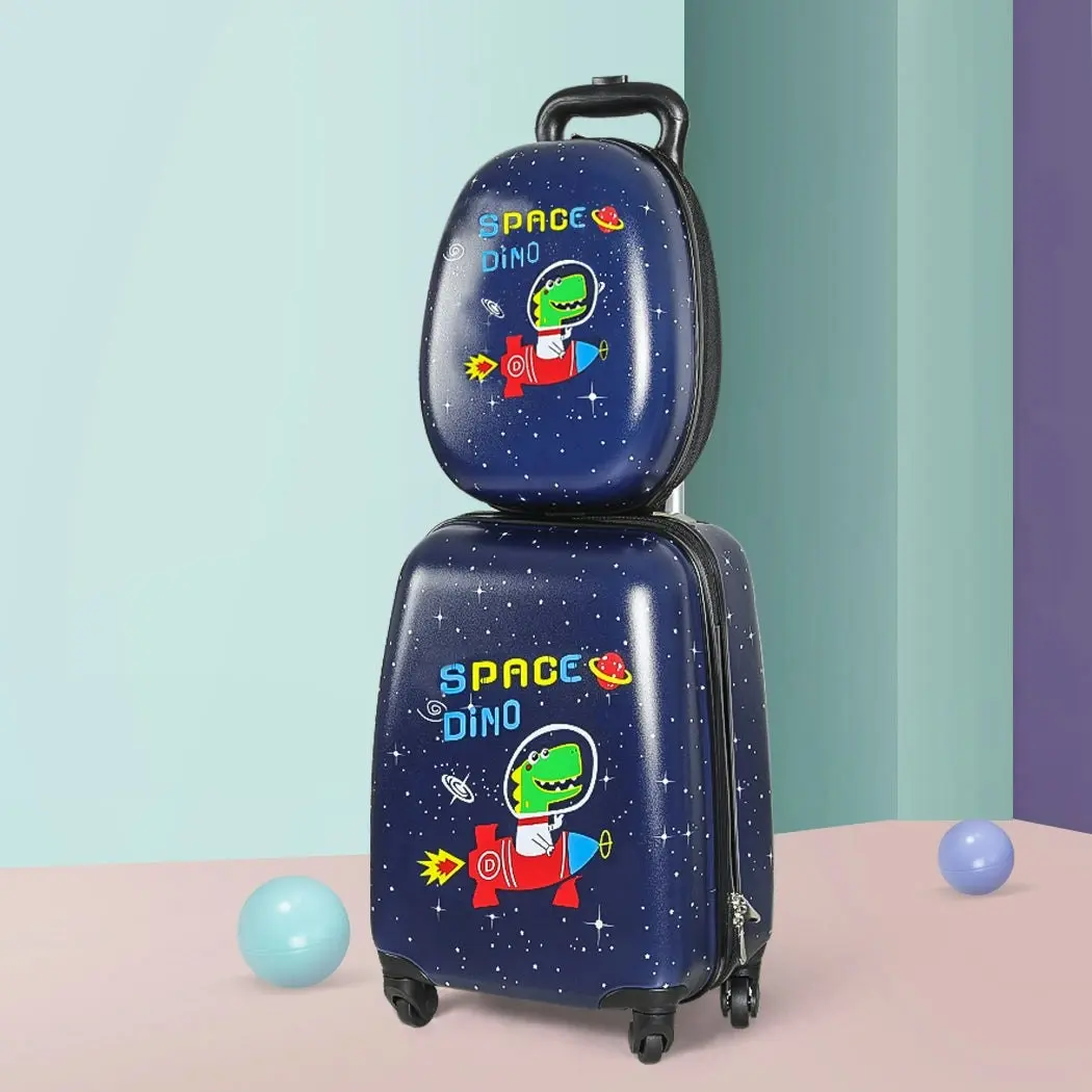 BoPeep 16''13'' 2PCS Kids Luggage Set Travel Suitcase Child Space Dino Backpack