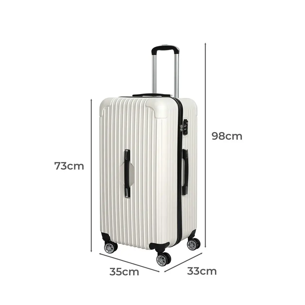 Slimbridge 28" Trunk Luggage Travel Suitcase Travelling Large TSA 4 Wheels White