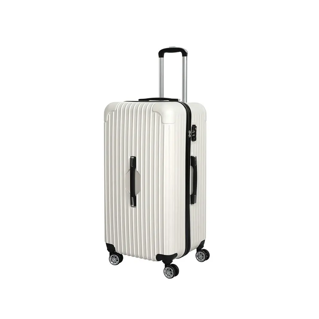 Slimbridge 28" Trunk Luggage Travel Suitcase Travelling Large TSA 4 Wheels White