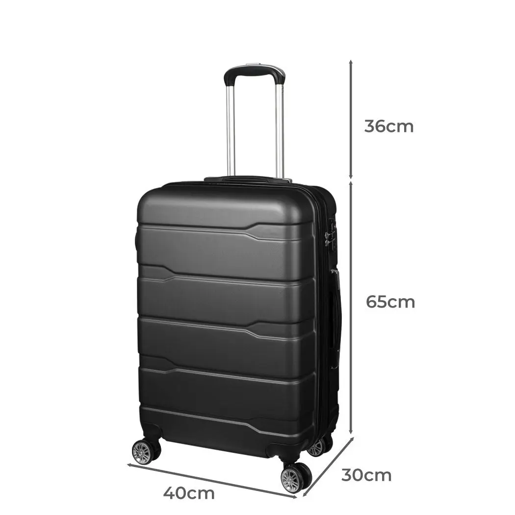 Slimbridge 24" Inch Expandable Luggage Travel Suitcase Case Hard Shell TSA Black