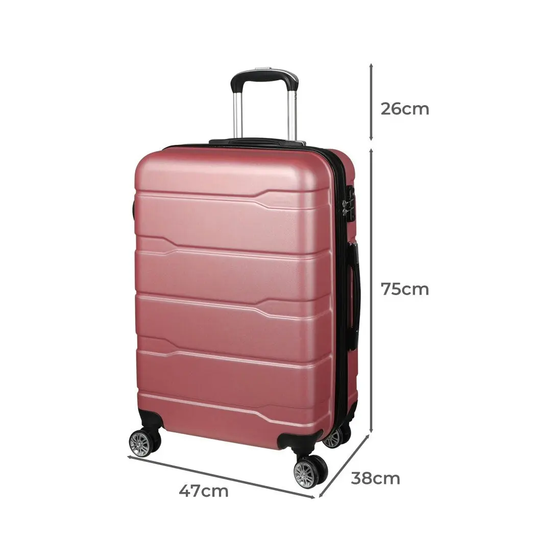 Slimbridge 28" Expandable Luggage Travel Suitcase Case Hard Shell TSA Rose Gold