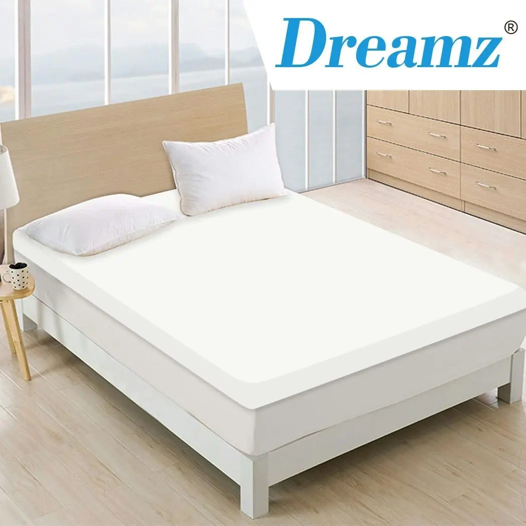 Dreamz 7cm Memory Foam Bed Mattress Topper Polyester Underlay Cover Double