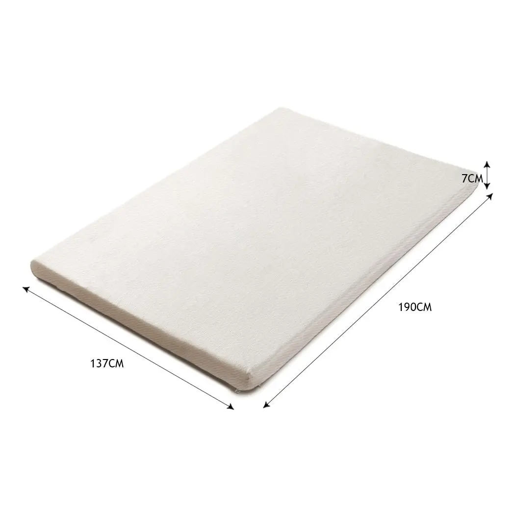 Dreamz 7cm Memory Foam Bed Mattress Topper Polyester Underlay Cover Double