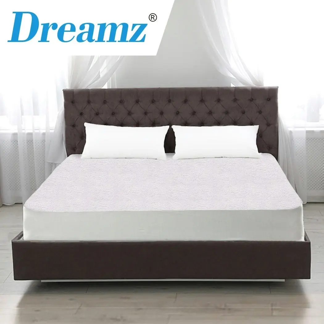 Dreamz Terry Cotton Fully Fitted Waterproof Mattress Protector in Queen Size