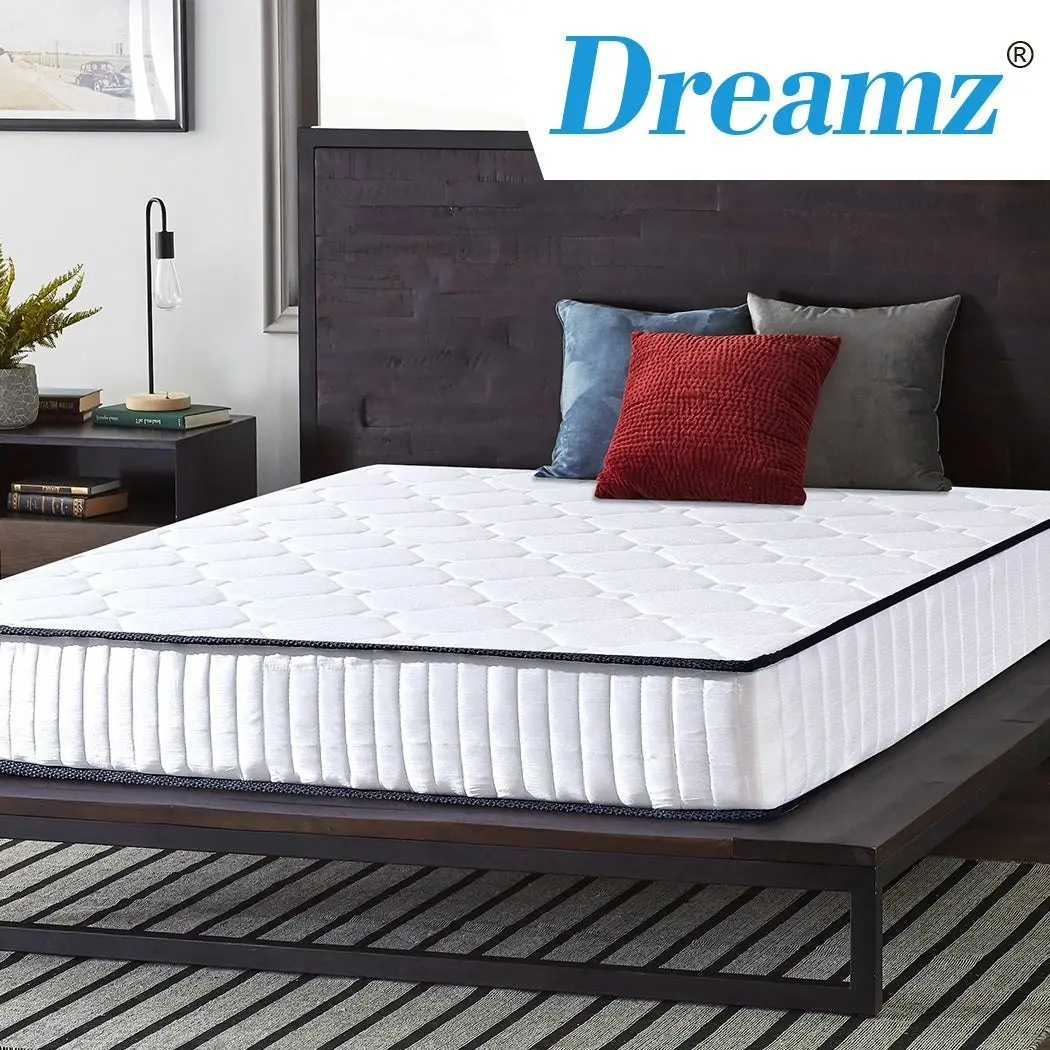 Dreamz Spring Mattress Bed Pocket Tight Top Foam Medium Firm Single Size 20CM