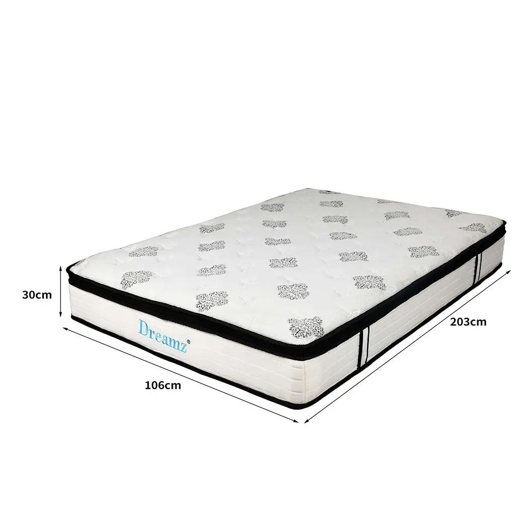 Dreamz Bedding Mattress Spring King Single Premium Bed Top Foam Medium Firm 30CM