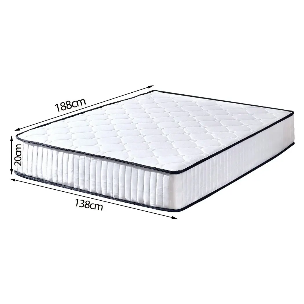 Dreamz Spring Mattress Bed Pocket Tight Top Foam Medium Firm Double Size 20CM