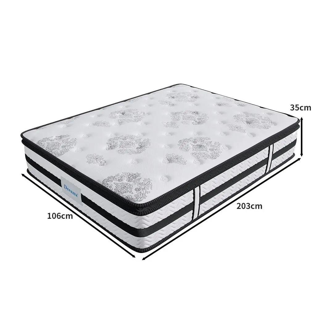 Dreamz Spring Mattress Bed Pocket Egg Crate Foam Medium Firm King Single 35CM