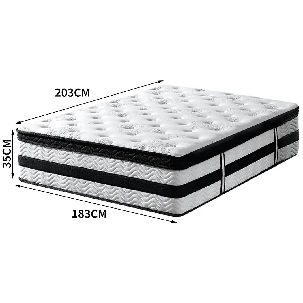 Dreamz Spring Mattress Bed Pocket Egg Crate Foam Medium Firm King Size 35CM