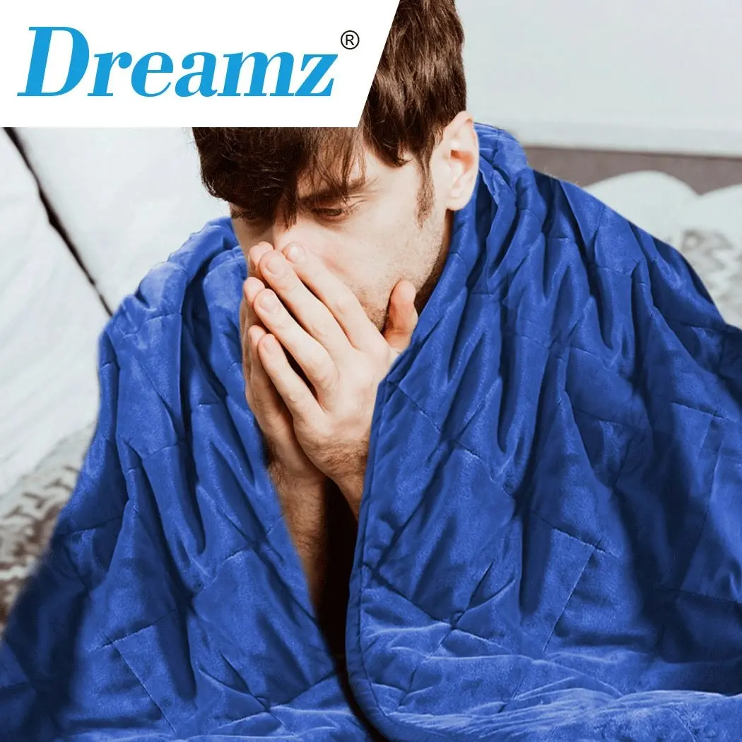 Dreamz Weighted Blanket Heavy Gravity Adults Sleeping Deep Relax Adult 9KG Blue