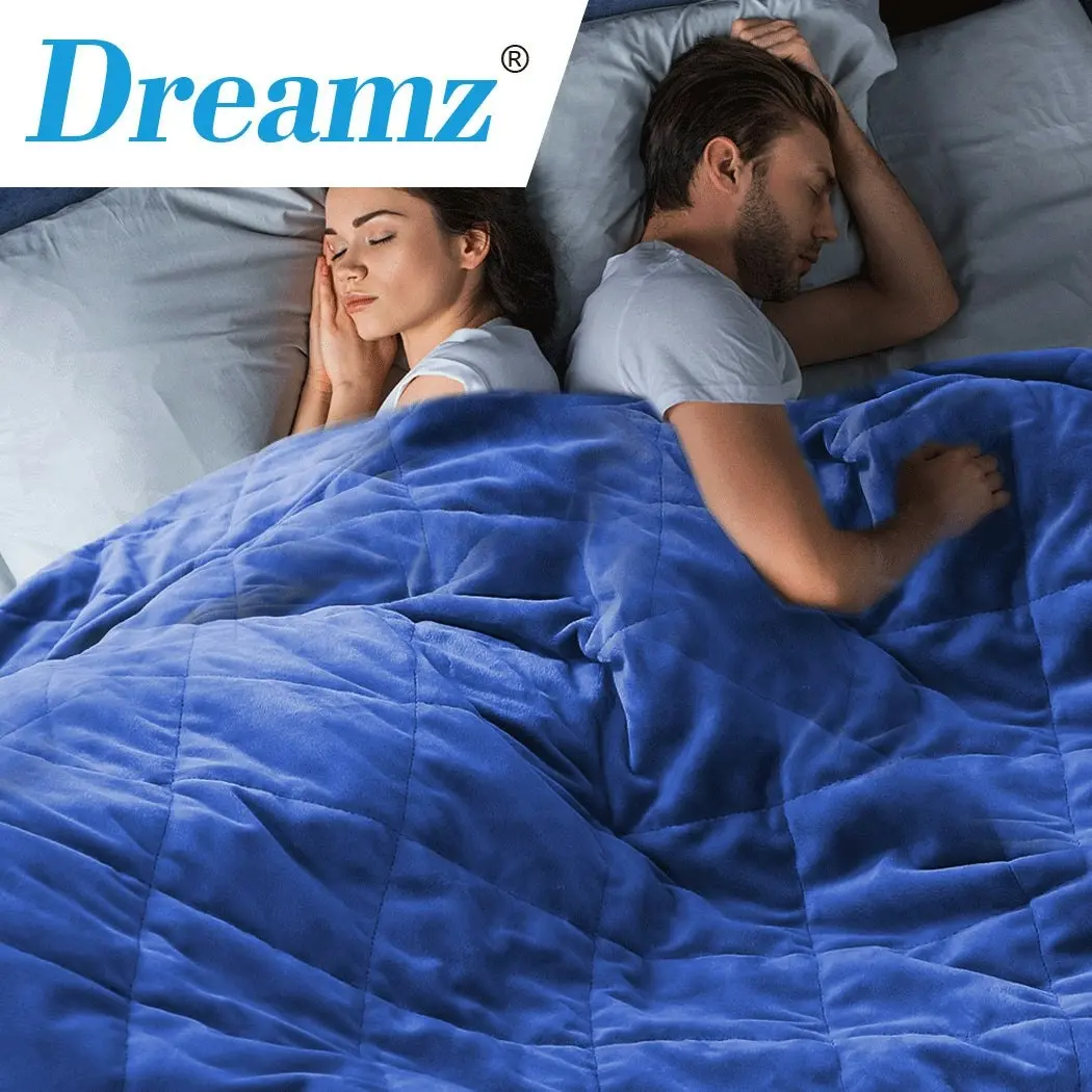 Dreamz Weighted Blanket Heavy Gravity Adults Sleeping Deep Relax Adult 9KG Blue