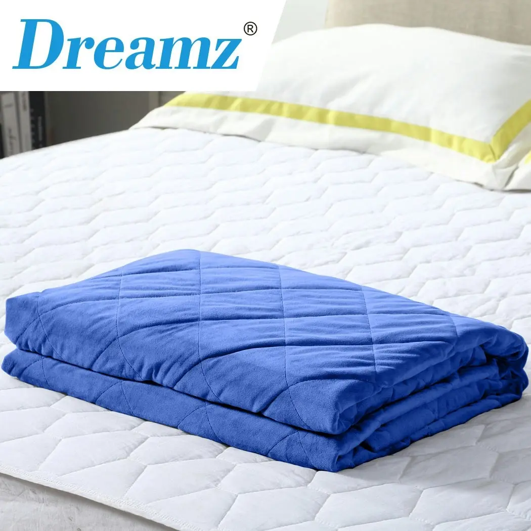 Dreamz Weighted Blanket Adults Anti Anxiety Deep Relax Gravity 7KG Royal Blue