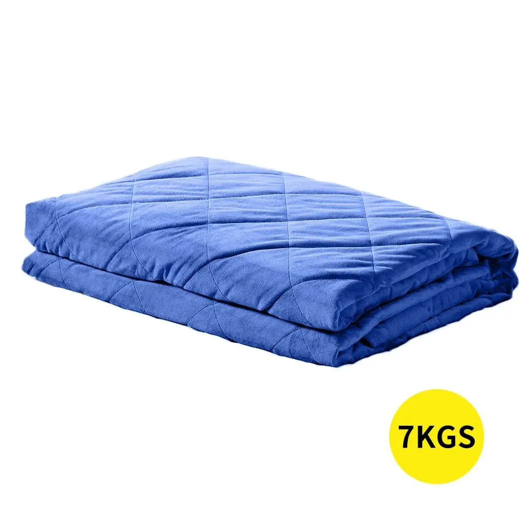 Dreamz Weighted Blanket Adults Anti Anxiety Deep Relax Gravity 7KG Royal Blue