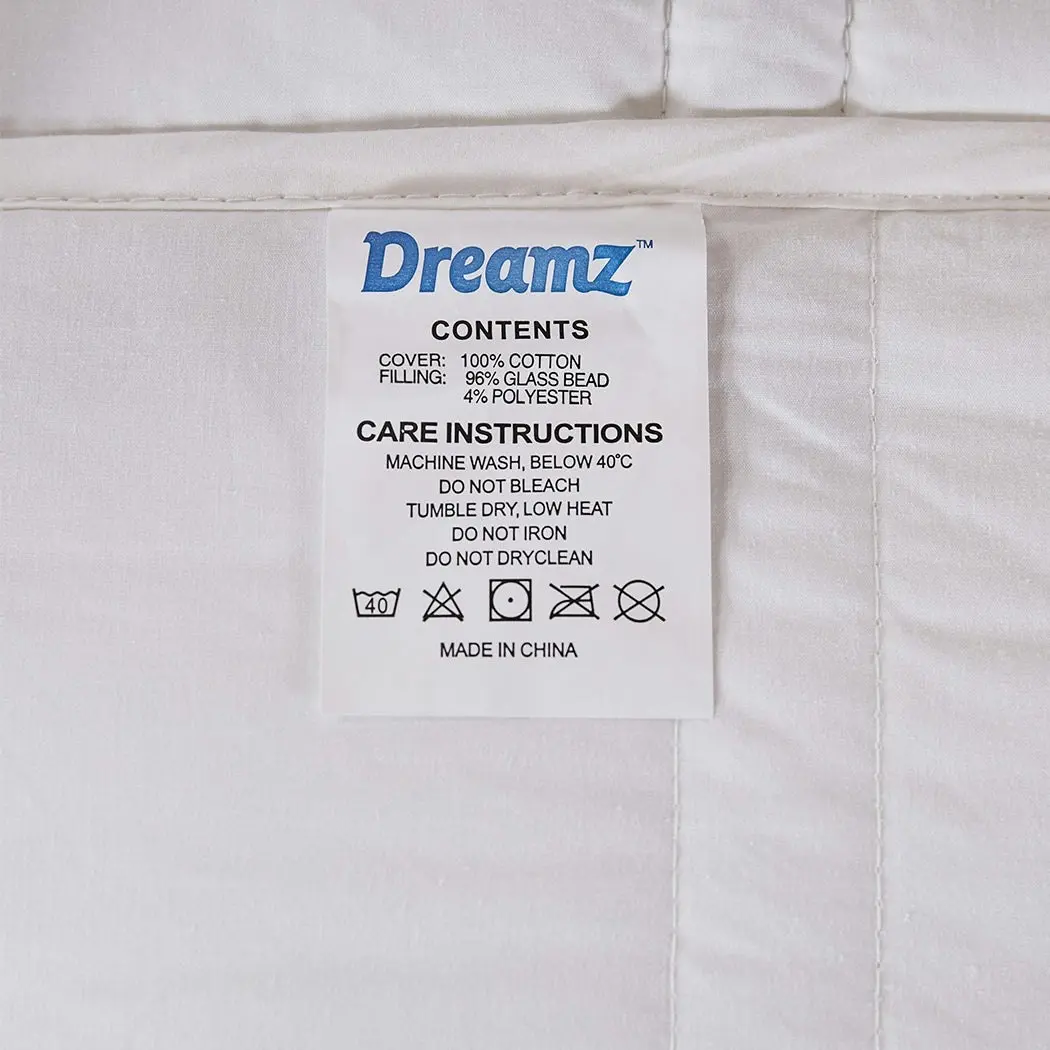 Dreamz Weighted Blanket Summer Cotton Heavy Gravity Adults Deep Relax Relief 9KG