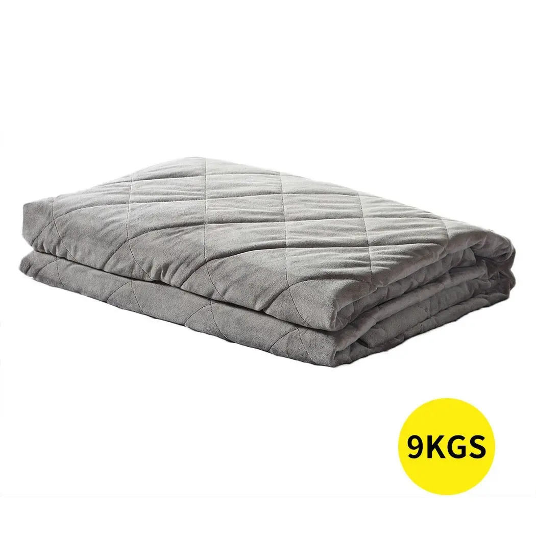 Dreamz 9KG Anti Anxiety Weighted Blanket Gravity Blankets Grey Colour