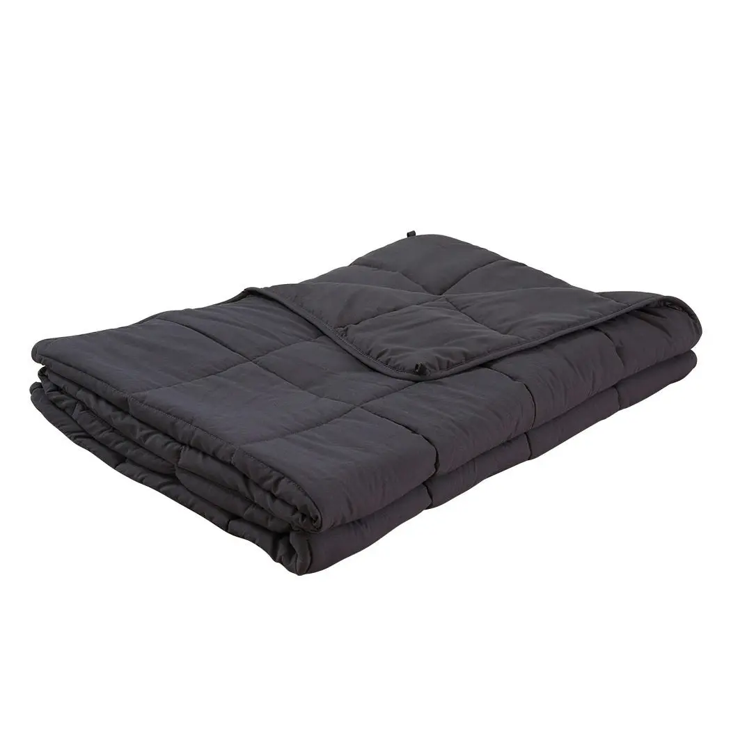 Dreamz 5KG Weighted Blanket Promote Deep Sleep Anti Anxiety Single Dark Grey