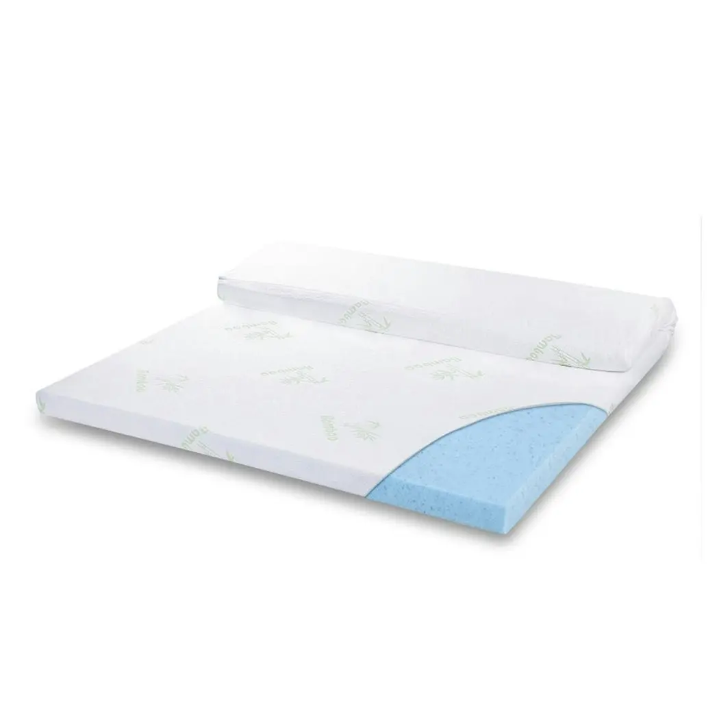 Dreamz 5cm Thickness Cool Gel Memory Foam Mattress Topper Bamboo Fabric Double