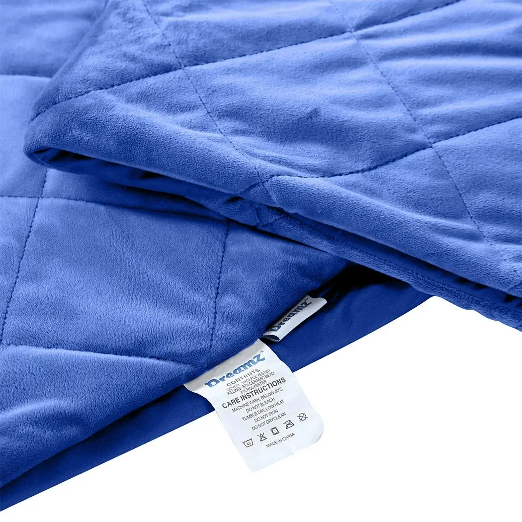 Dreamz 11KG Adults Size Anti Anxiety Weighted Blanket Gravity Blankets Blue