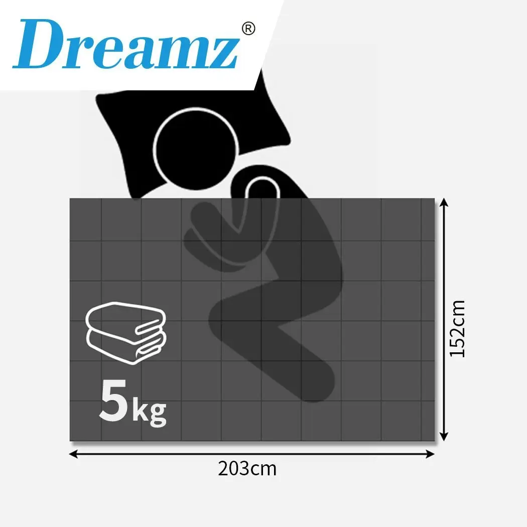 Dreamz Weighted Blanket Heavy Gravity Deep Relax 5KG Adult Double Navy