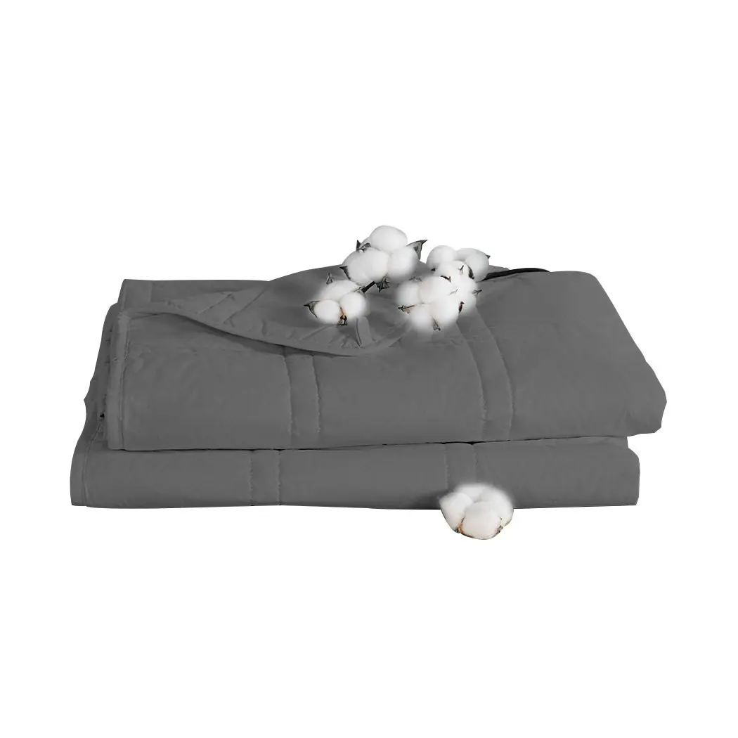 Dreamz Weighted Blanket Cotton Heavy Gravity Adults Deep Relax Relief 11KG Grey