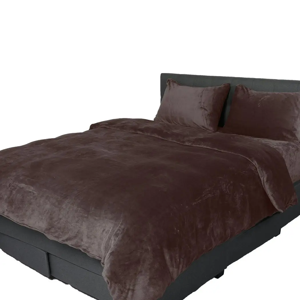 Traderight Group  Bed Quilt Cover Bedding set Flannel Double Size with Pillowcase Mink Winter