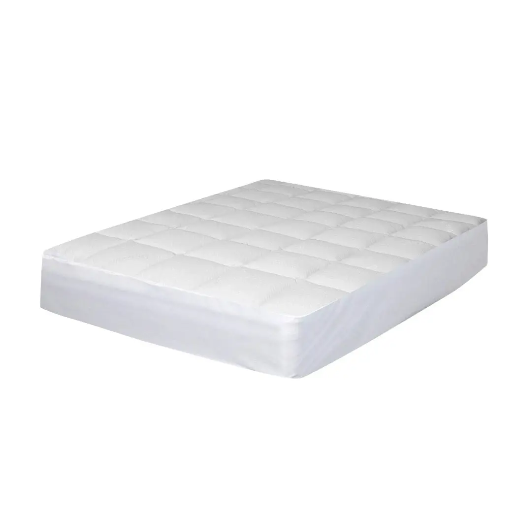 Dreamz Mattress Protector Luxury Topper Bamboo Quilted Underlay Pad Single