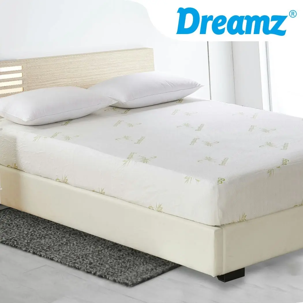 Dreamz Mattress Protector Topper 70% Bamboo Hypoallergenic Sheet Cover Double