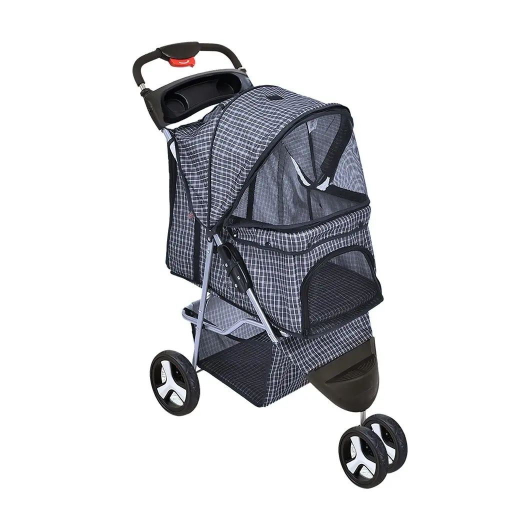 Pawz Large Pet Stroller Dog Cat Carrier Travel Pushchair Foldable Pram 3 Wheels