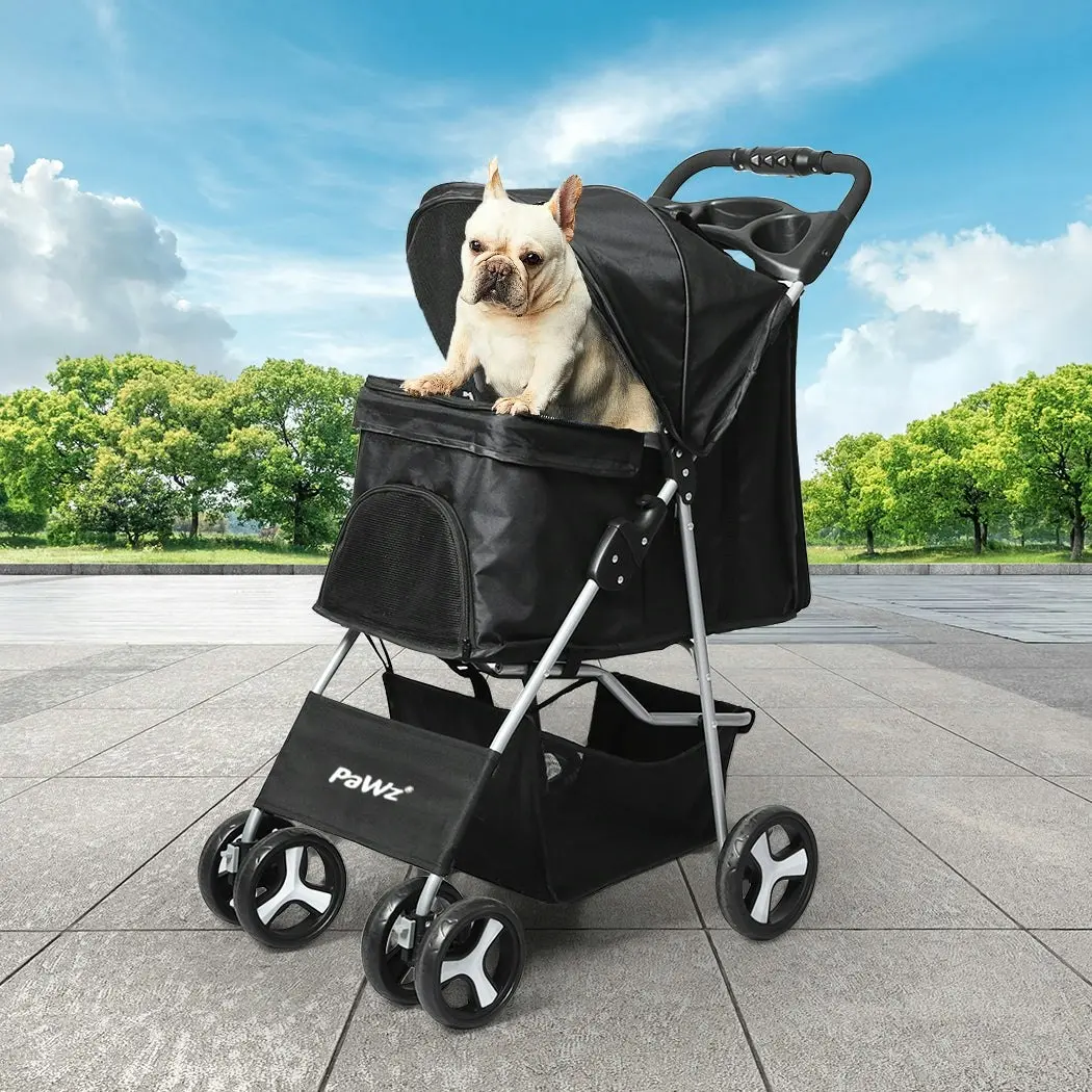 Pawz 4 Wheels Pet Stroller Dog Cat Cage Puppy Pushchair Travel Walk Carrier Pram