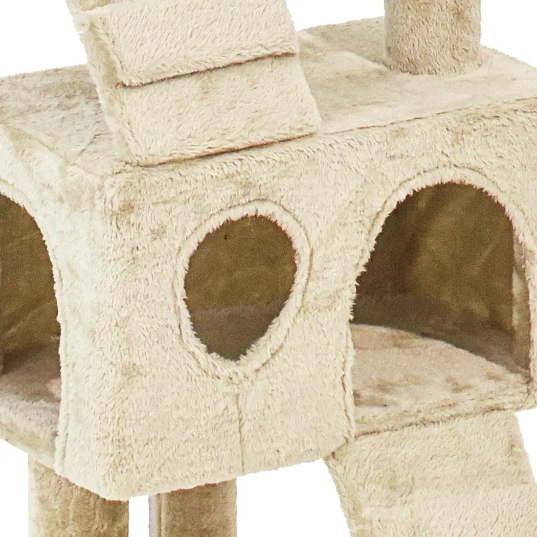 Pawz Cat Tree Scratching Post Scratcher Tower Condo House Furniture Cream 210cm