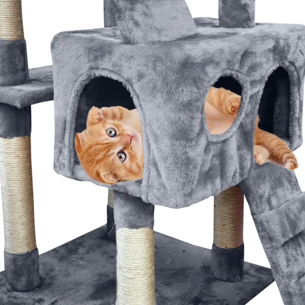 Pawz Cat Tree Scratching Post Scratcher Tower Condo House Furniture Grey 210cm