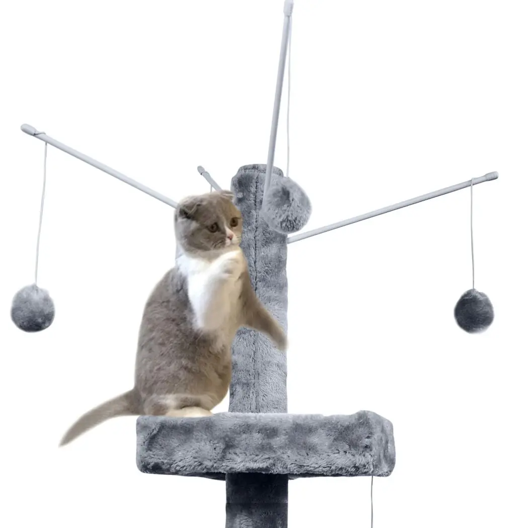 Pawz Cat Tree Scratching Post Scratcher Tower Condo House Furniture Grey 210cm