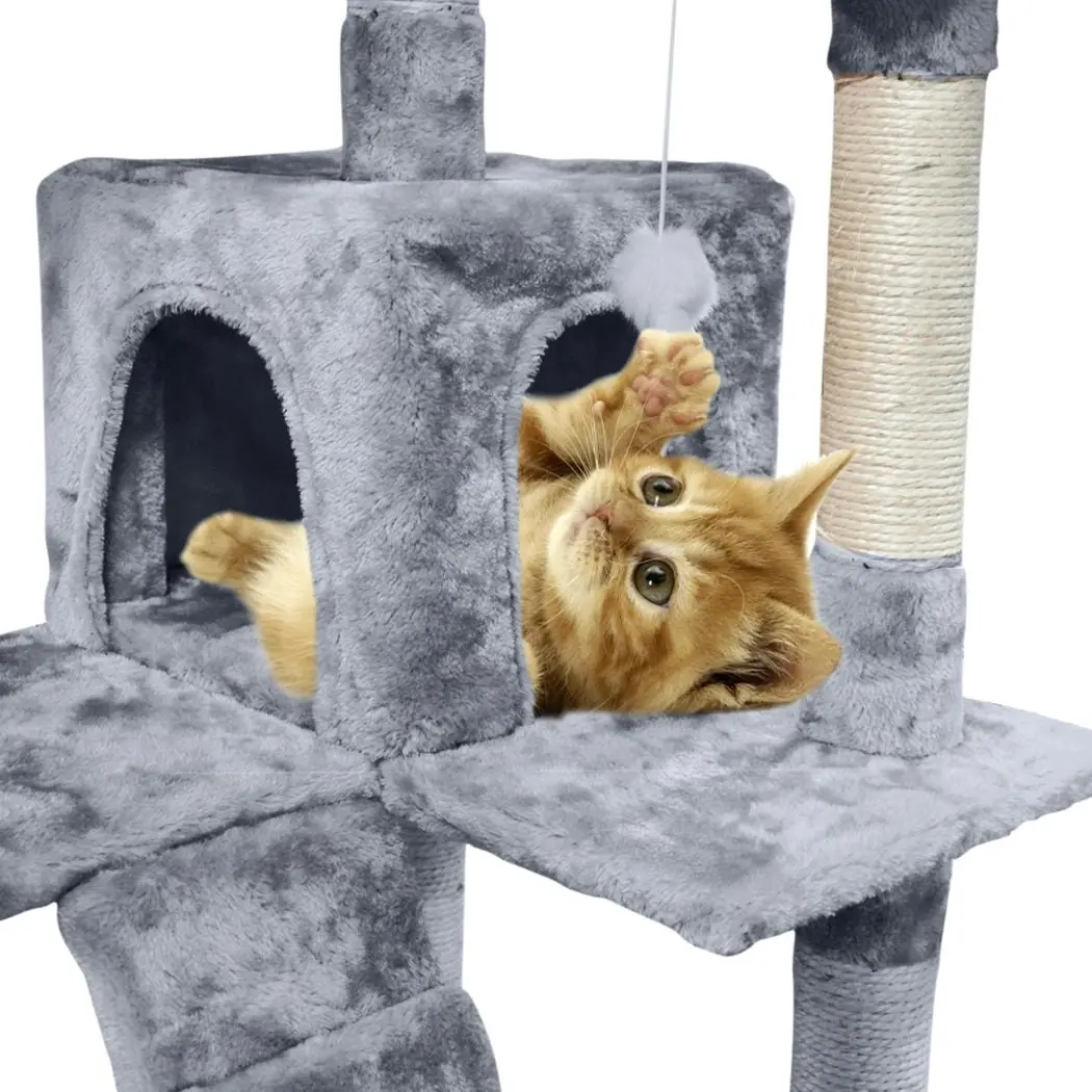 Pawz Cat Tree Scratching Post Scratcher Tower Condo House Furniture Grey 210cm