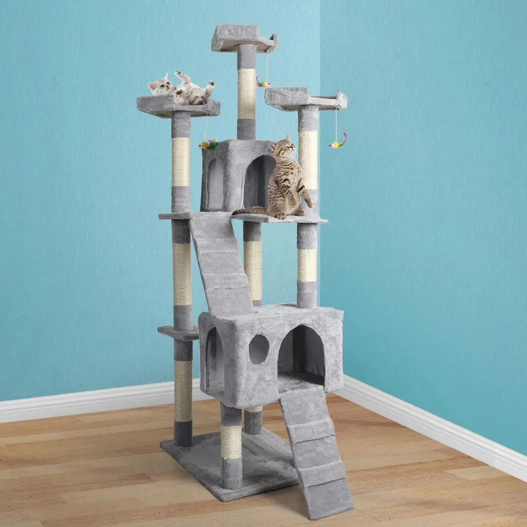 Pawz 184cm Cat Trees Scratching Post Scratcher For Large Cats Tower House Gery