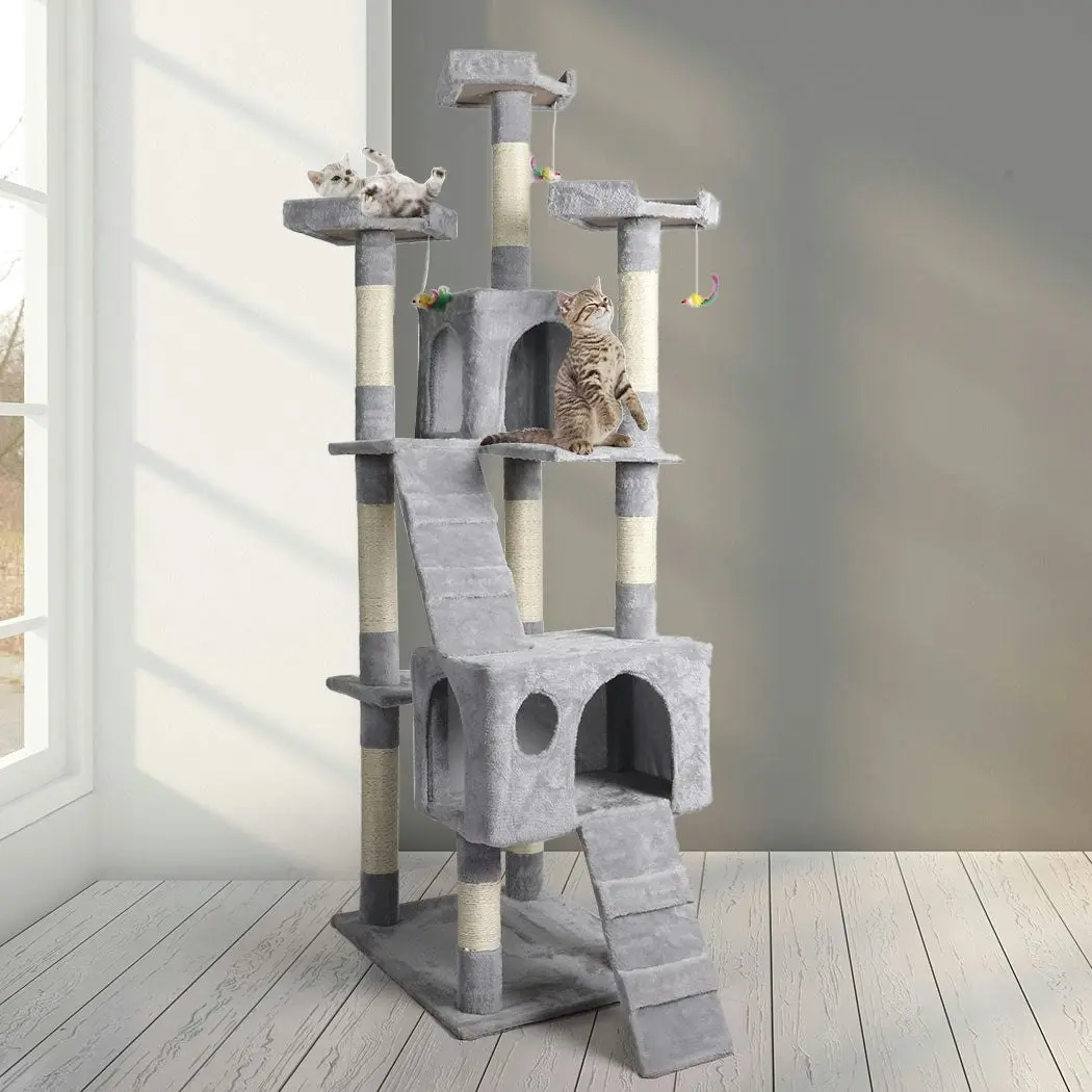 Pawz 184cm Cat Trees Scratching Post Scratcher For Large Cats Tower House Gery