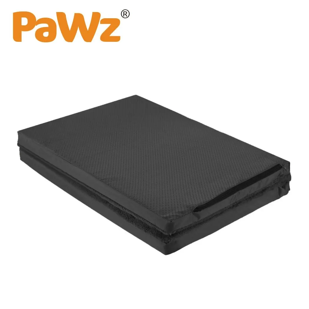 Pawz Pet Bed Foldable Dog Puppy Beds Cushion Pad Pads Soft Plush Black L