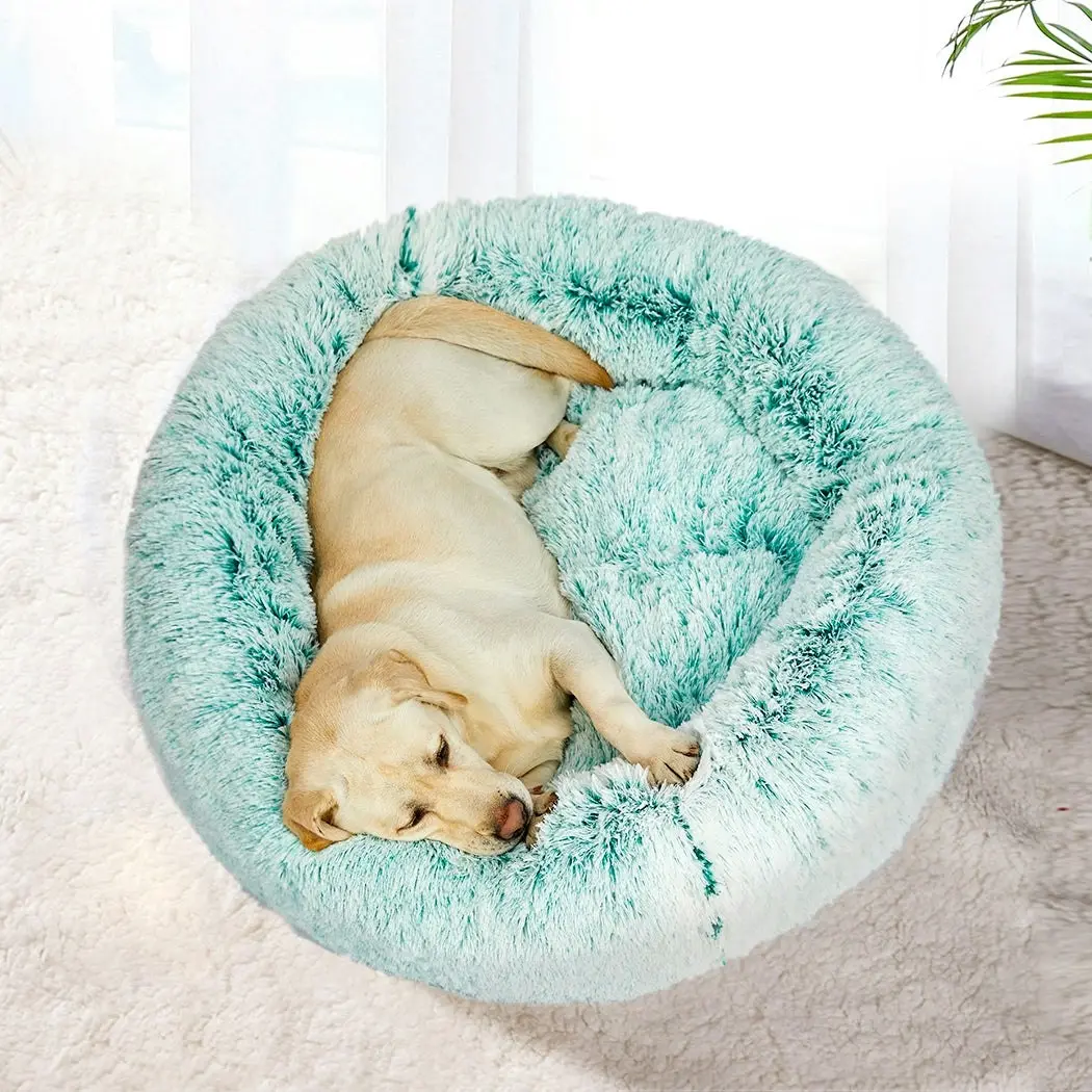 Pawz Pet Beds Dog Cat Soft Warm Kennel Round Calming Nest Cave AU Teal XXL