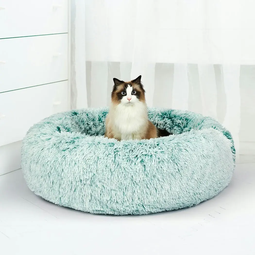 Pawz Pet Beds Dog Cat Soft Warm Kennel Round Calming Nest Cave AU Teal XXL