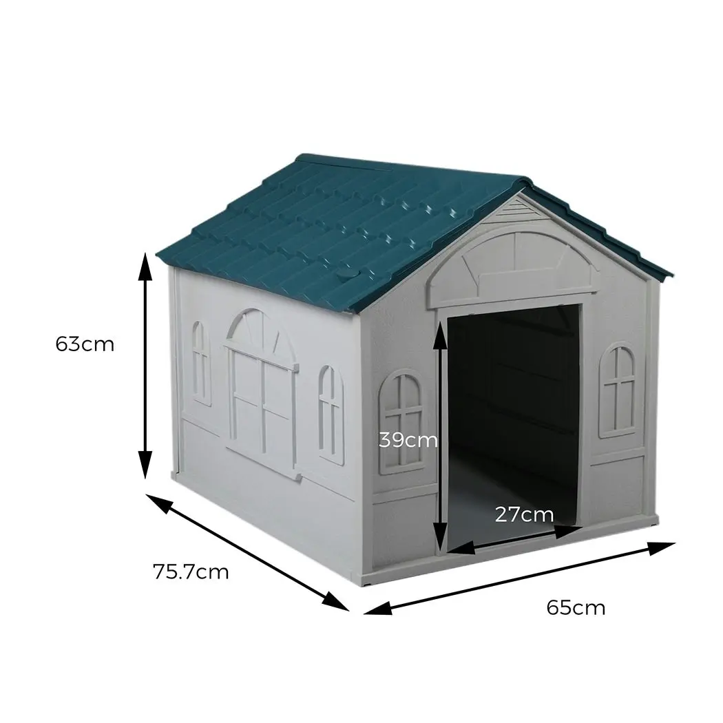 Pawz Dog Kennel Outdoor Indoor Pet Plastic Garden House Weatherproof Outside L