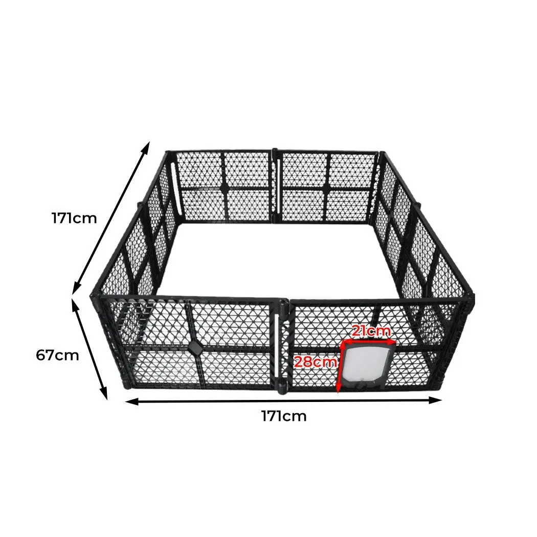 Pawz Pet Playpen Folding Dog Plastic Puppy Exercise Enclosure Fence 8 Panels