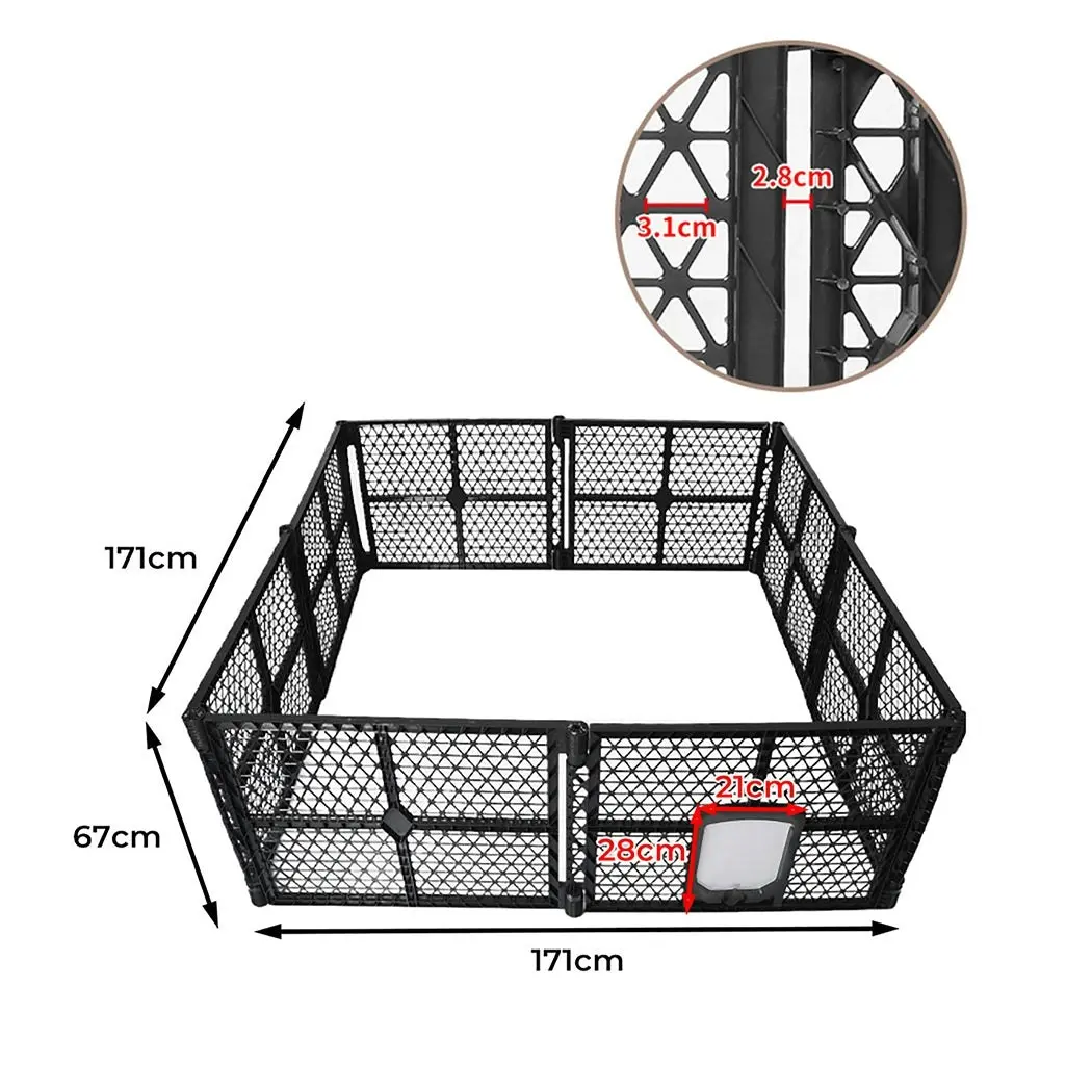 Pawz Pet Playpen Folding Dog Plastic Puppy Exercise Enclosure Fence 8 Panels